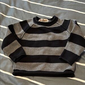 Cozy Kids Striped Sweater - Black and Gray